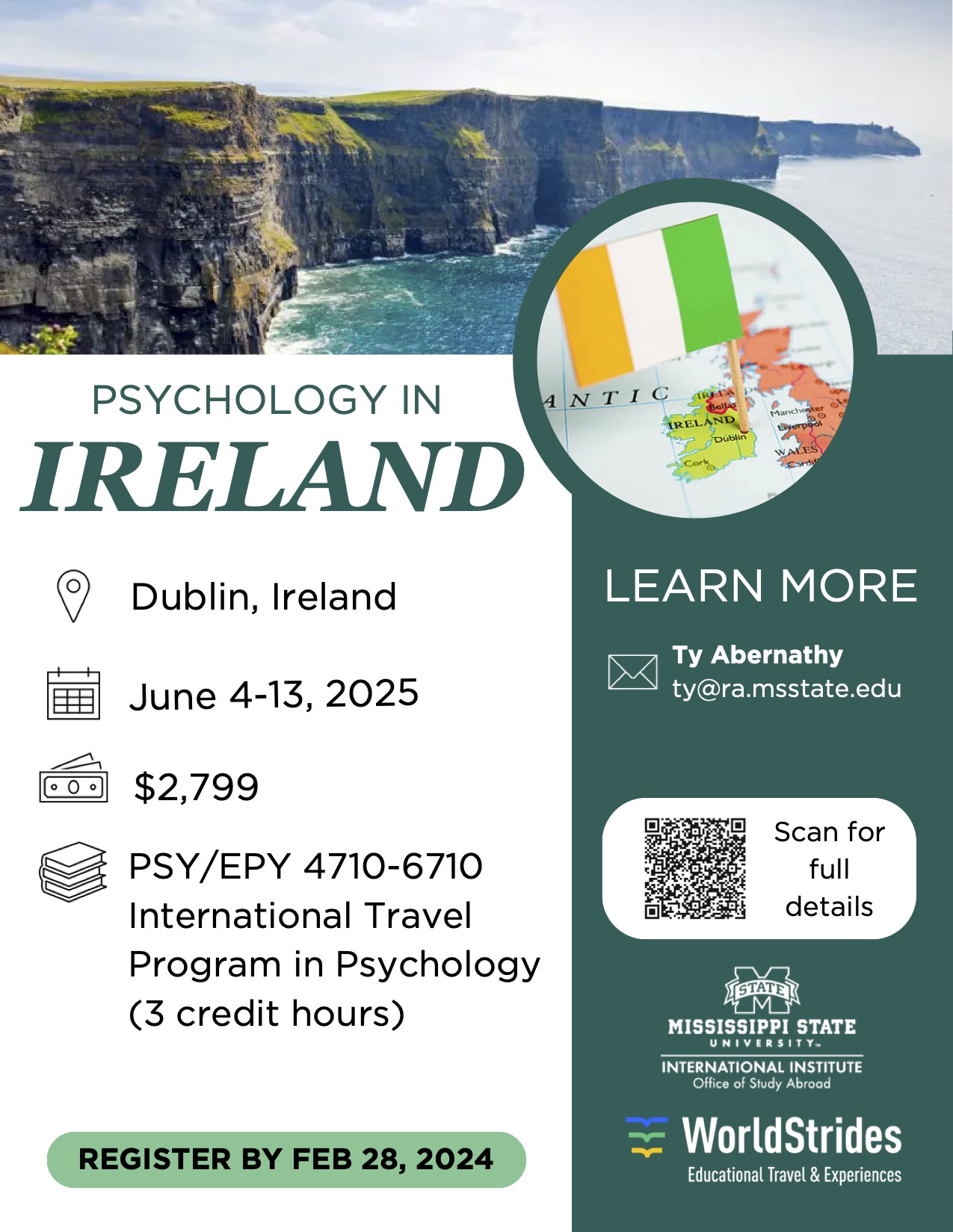 Brochure for Ireland 2025 trip