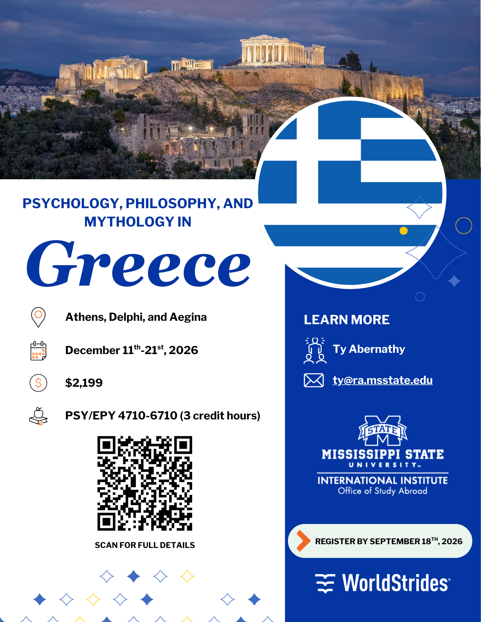 Study Abroad Greece 2026 Flyer
